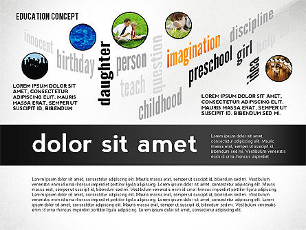 Concept de présentation en nuage de mots éducatifs, Diapositive 5, 02666, Graphiques et schémas pédagogiques — PoweredTemplate.com