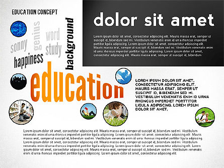 Concept de présentation en nuage de mots éducatifs, Diapositive 6, 02666, Graphiques et schémas pédagogiques — PoweredTemplate.com
