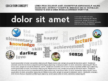 Parola educazione nuvola presentazione concetto, Slide 7, 02666, Grafici e Diagrammi Educativi — PoweredTemplate.com