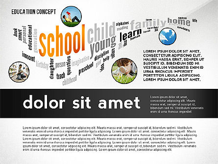 Concept de présentation en nuage de mots éducatifs, Diapositive 8, 02666, Graphiques et schémas pédagogiques — PoweredTemplate.com