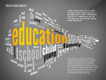 교육 단어 구름 프레 젠 테이 션 개념, 슬라이드 9, 02666, 교육 차트 및 도표 — PoweredTemplate.com