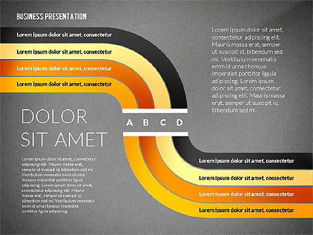 Lines and Banners Toolbox, Slide 11, 02667, Stage Diagrams — PoweredTemplate.com