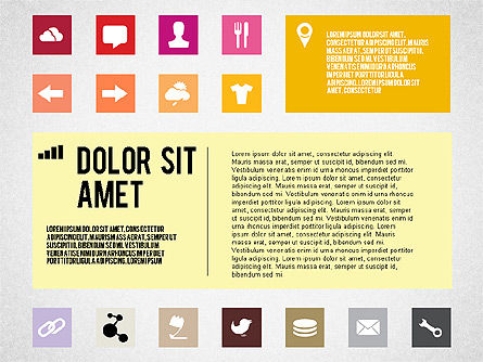 Plantilla de presentación plana con iconos, Diapositiva 4, 02669, Iconos — PoweredTemplate.com