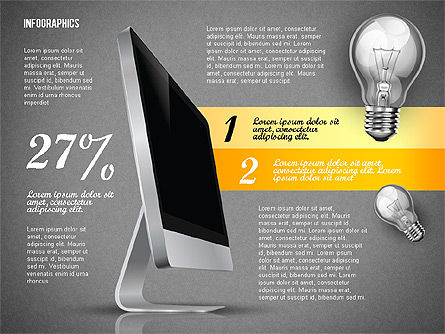 Infografía con Monitor, Diapositiva 10, 02670, Diagramas de la etapa — PoweredTemplate.com