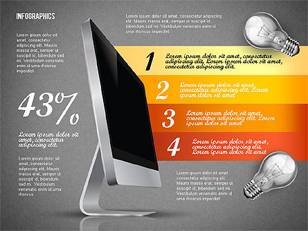 Infografis Dengan Monitor, Slide 12, 02670, Diagram Panggung — PoweredTemplate.com