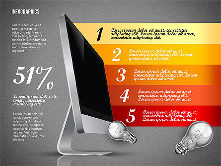 Infografica con monitor, Slide 13, 02670, Diagrammi Palco — PoweredTemplate.com