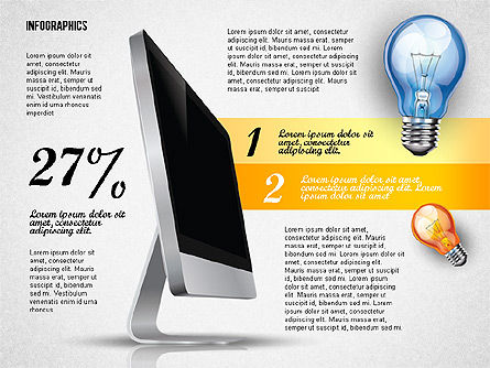 Infografía con Monitor, Diapositiva 2, 02670, Diagramas de la etapa — PoweredTemplate.com