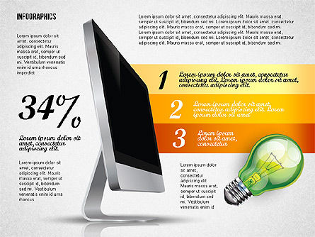 Infografica con monitor, Slide 3, 02670, Diagrammi Palco — PoweredTemplate.com