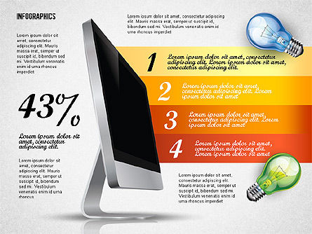 Infografis Dengan Monitor, Slide 4, 02670, Diagram Panggung — PoweredTemplate.com