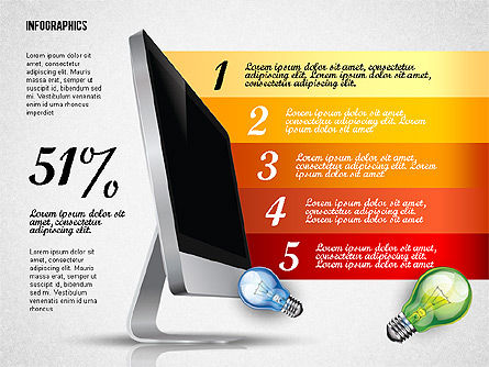 Infografica con monitor, Slide 5, 02670, Diagrammi Palco — PoweredTemplate.com