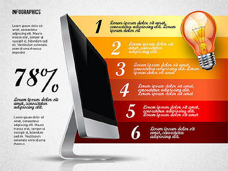 Infografis Dengan Monitor, Slide 6, 02670, Diagram Panggung — PoweredTemplate.com