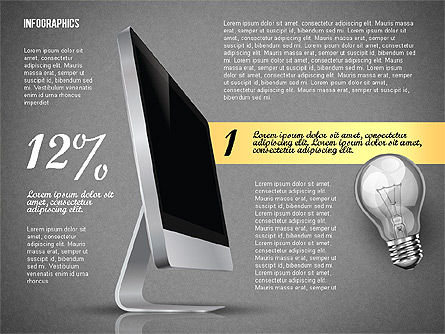 Infografiken mit Monitor, Folie 9, 02670, Ablaufdiagramme — PoweredTemplate.com