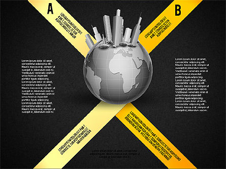 Globe avec centre d'affaires toolbox tool, Diapositive 11, 02675, Schémas d'étapes — PoweredTemplate.com