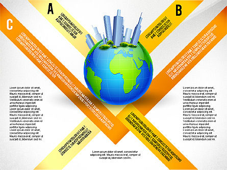 Globe Dengan Toolbox Pilihan Pusat Bisnis, Slide 4, 02675, Diagram Panggung — PoweredTemplate.com