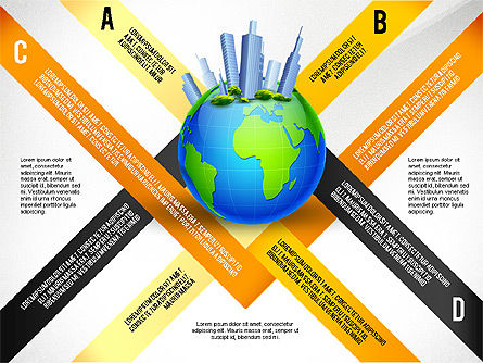 Globe Dengan Toolbox Pilihan Pusat Bisnis, Slide 5, 02675, Diagram Panggung — PoweredTemplate.com