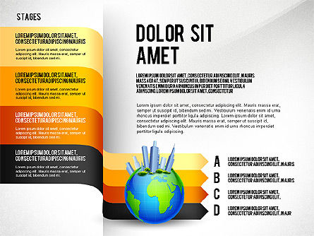 Globo con Business Center Opciones Caja de herramientas, Diapositiva 7, 02675, Diagramas de la etapa — PoweredTemplate.com