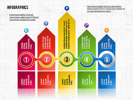 Infografica processo Toolbox, Modello PowerPoint, 02682, Infografiche — PoweredTemplate.com