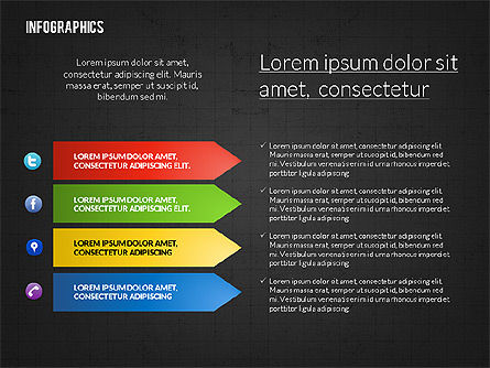 Caja de herramientas Infographics de proceso, Diapositiva 14, 02682, Infografías — PoweredTemplate.com