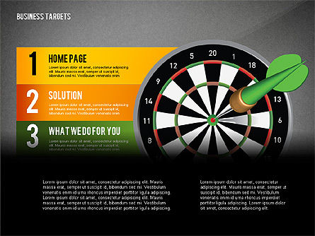 Options avec les fléchettes cibles, Diapositive 10, 02684, Schémas d'étapes — PoweredTemplate.com