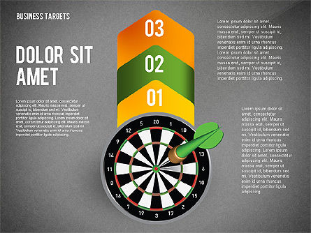 Options avec les fléchettes cibles, Diapositive 15, 02684, Schémas d'étapes — PoweredTemplate.com