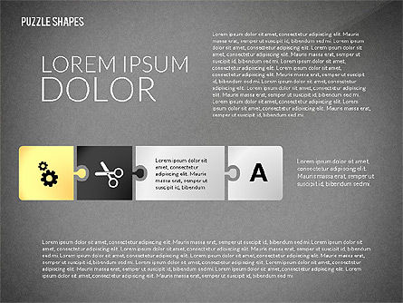 Puzzle Shapes with Icons, Slide 10, 02685, Puzzle Diagrams — PoweredTemplate.com