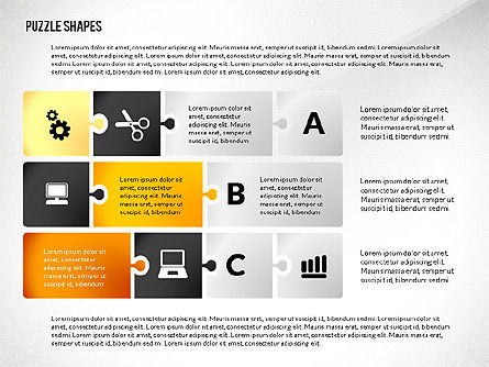 Puzzle Shapes with Icons, Slide 6, 02685, Puzzle Diagrams — PoweredTemplate.com
