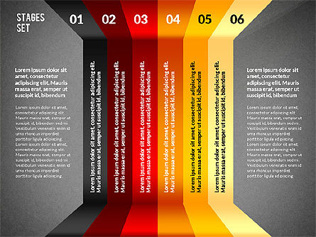 아이콘이있는 단계 세트, 슬라이드 13, 02687, 단계 도표 — PoweredTemplate.com