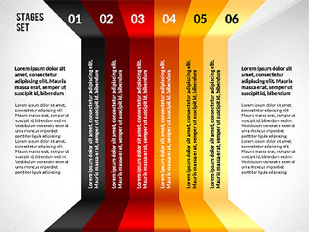 아이콘이있는 단계 세트, 슬라이드 5, 02687, 단계 도표 — PoweredTemplate.com