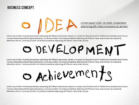 Idea Desarrollo Logros Presentación Concepto, Plantilla de PowerPoint, 02688, Formas — PoweredTemplate.com