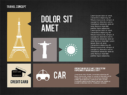 평평한 디자인의 여행 프리젠 테이션, 슬라이드 13, 02691, 프레젠테이션 템플릿 — PoweredTemplate.com
