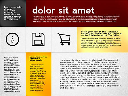 Presentación plana con iconos, Plantilla de PowerPoint, 02694, Plantillas de presentación — PoweredTemplate.com