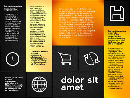 Présentation plate avec des icônes, Diapositive 12, 02694, Modèles de présentations — PoweredTemplate.com