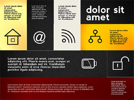 Présentation plate avec des icônes, Diapositive 14, 02694, Modèles de présentations — PoweredTemplate.com