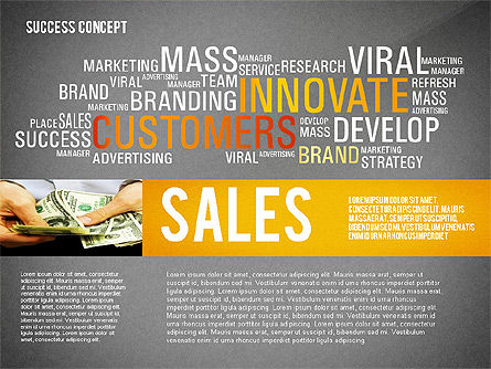 Éxito de Word Cloud Concept Presentación, Diapositiva 10, 02705, Plantillas de presentación — PoweredTemplate.com