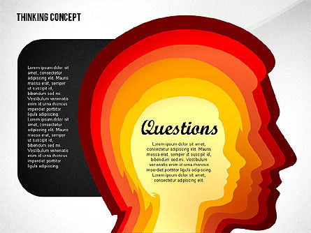 Thinking Concept Presentation Template, PowerPoint Template, 02706, Stage Diagrams — PoweredTemplate.com