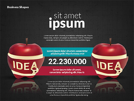 Infografikstadien mit Apfel, Folie 10, 02708, Ablaufdiagramme — PoweredTemplate.com