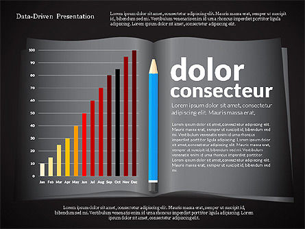 Dati presentazione guidato con il libro e la matita, Slide 12, 02711, Diagrammi e Grafici con Dati — PoweredTemplate.com
