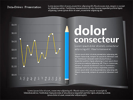 Presentación dirigida por datos con libro y lápiz, Diapositiva 15, 02711, Diagramas basados en datos — PoweredTemplate.com