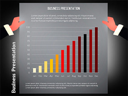 Presentación inusual de negocios con gráficos controlados por datos, Diapositiva 12, 02712, Plantillas de presentación — PoweredTemplate.com