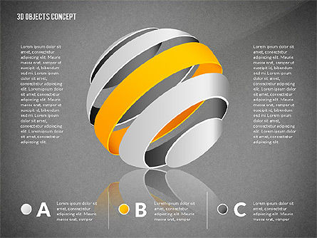 창조적 인 3 차원 도형, 슬라이드 10, 02713, 모양 — PoweredTemplate.com