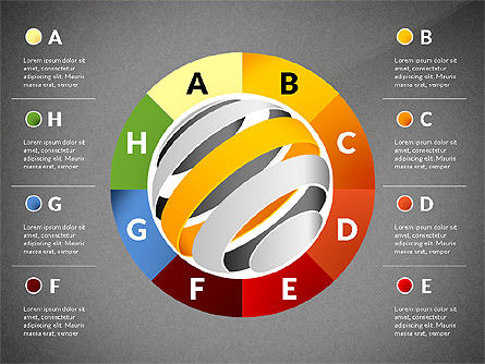 창조적 인 3 차원 도형, 슬라이드 13, 02713, 모양 — PoweredTemplate.com