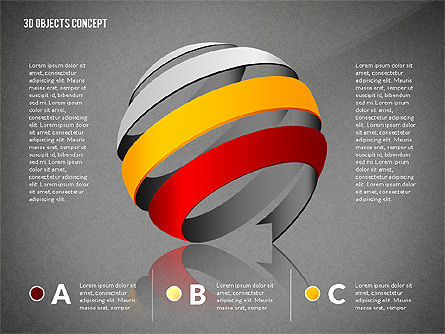 창조적 인 3 차원 도형, 슬라이드 14, 02713, 모양 — PoweredTemplate.com