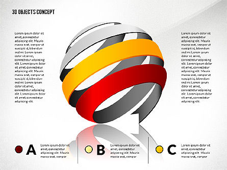 Formes créatives à trois dimensions, Diapositive 6, 02713, Formes — PoweredTemplate.com