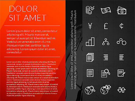Présentation de conception plate avec des icônes, Diapositive 12, 02714, Icônes — PoweredTemplate.com
