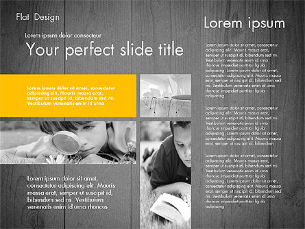 Presentazione di design piatta con foto, Slide 11, 02718, Modelli Presentazione — PoweredTemplate.com