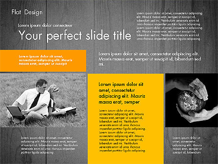 Flache Designpräsentation mit Fotos, Folie 13, 02718, Präsentationsvorlagen — PoweredTemplate.com
