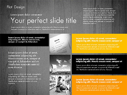 Presentazione di design piatta con foto, Slide 15, 02718, Modelli Presentazione — PoweredTemplate.com