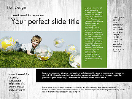 Presentación de diseño plano con fotos, Diapositiva 6, 02718, Plantillas de presentación — PoweredTemplate.com