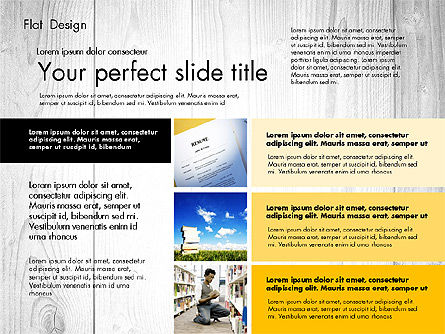 Presentación de diseño plano con fotos, Diapositiva 7, 02718, Plantillas de presentación — PoweredTemplate.com