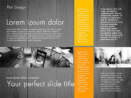 Presentación de diseño plano con fotos, Diapositiva 9, 02718, Plantillas de presentación — PoweredTemplate.com